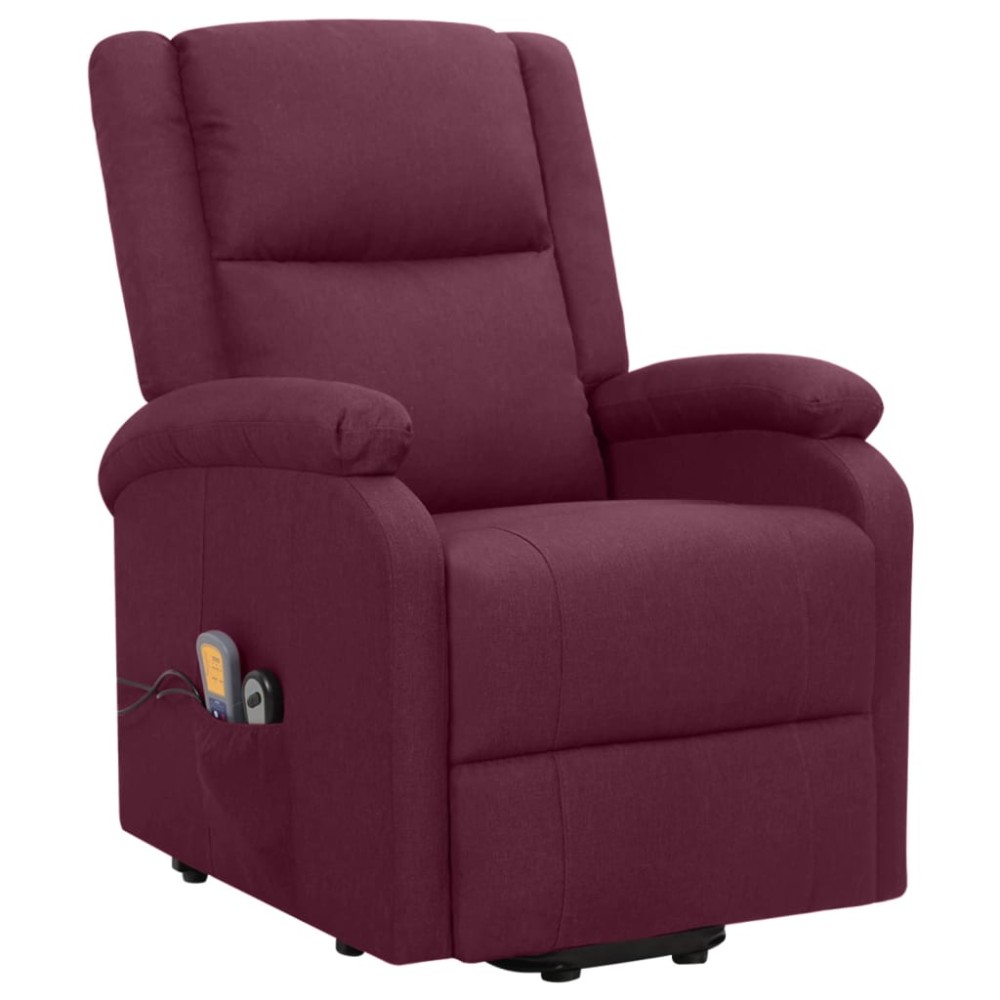 vidaXL Fotoliu de masaj cu ridicare, violet, material textil