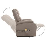 vidaXL Fotoliu de masaj cu ridicare, gri taupe, material textil vidaXL Fotoliu de masaj cu ridicare, gri taupe, material textil