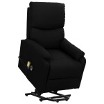 vidaXL Fotoliu de masaj cu ridicare, negru, material textil vidaXL Fotoliu de masaj cu ridicare, negru, material textil