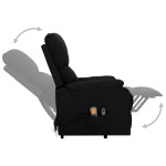 vidaXL Fotoliu de masaj cu ridicare, negru, material textil vidaXL Fotoliu de masaj cu ridicare, negru, material textil