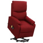 vidaXL Fotoliu de masaj cu ridicare, roșu vin, material textil vidaXL Fotoliu de masaj cu ridicare, roșu vin, material textil