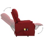 vidaXL Fotoliu de masaj cu ridicare, roșu vin, material textil vidaXL Fotoliu de masaj cu ridicare, roșu vin, material textil