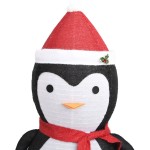 vidaXL Figurină pinguin decorativă Crăciun, LED, 180 cm, țesătură lux