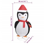 vidaXL Figurină pinguin decorativă Crăciun, LED, 180 cm, țesătură lux