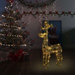 vidaXL Decorațiune de Crăciun ren, 90 leduri, 60x16x100 cm, acril vidaXL Decorațiune de Crăciun ren, 90 leduri, 60x16x100 cm, acril