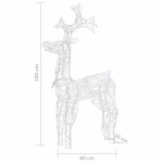 vidaXL Decorațiune de Crăciun ren, 90 leduri, 60x16x100 cm, acril