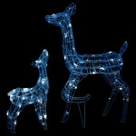 vidaXL Decorațiune de Crăciun familie de reni 160 LED alb rece acril