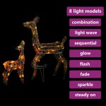 vidaXL Decorațiune de Crăciun familie reni 160 LED-uri colorat acril