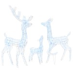 vidaXL Decorațiune de Crăciun familie reni 300 LED-uri alb rece acril vidaXL Decorațiune de Crăciun familie reni 300 LED-uri alb rece acril