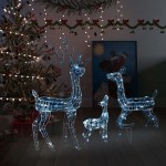 vidaXL Decorațiune de Crăciun familie reni 300 LED-uri alb rece acril vidaXL Decorațiune de Crăciun familie reni 300 LED-uri alb rece acril