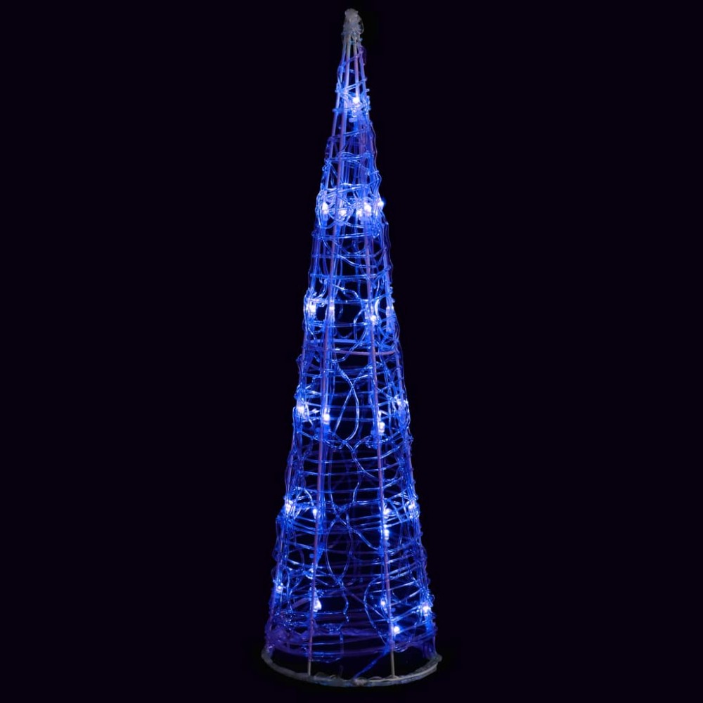 vidaXL Piramidă decorativă con de lumini cu LED albastru 60 cm acril