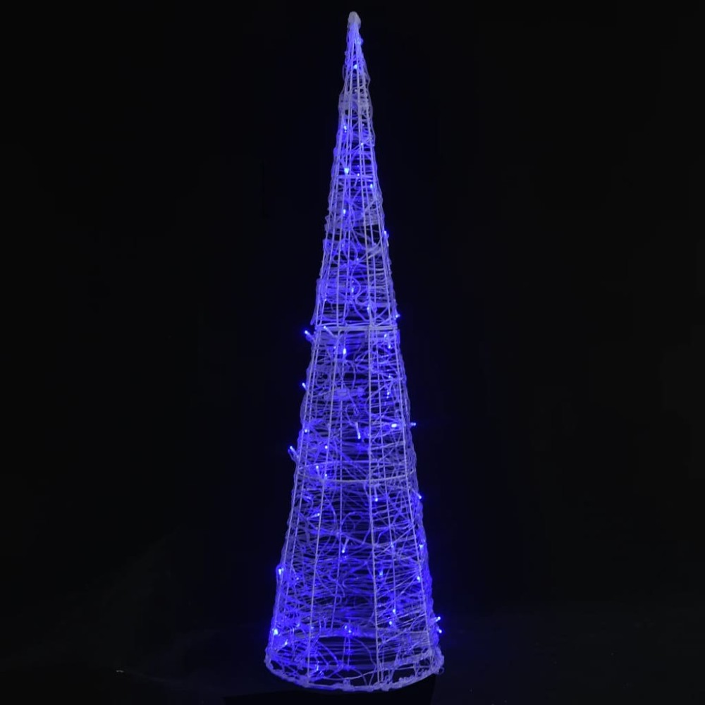 vidaXL Piramidă decorativă con de lumini cu LED albastru 90 cm acril