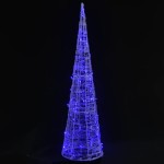 vidaXL Piramidă decorativă con de lumini cu LED albastru 90 cm acril