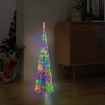 vidaXL Piramidă decorativă con de lumini cu LED colorat 90 cm acril vidaXL Piramidă decorativă con de lumini cu LED colorat 90 cm acril