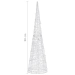 vidaXL Piramidă decorativă con de lumini cu LED colorat 90 cm acril vidaXL Piramidă decorativă con de lumini cu LED colorat 90 cm acril