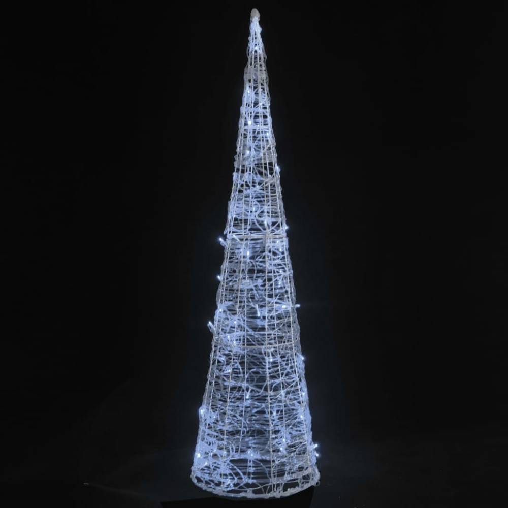 vidaXL Piramidă decorativă con de lumini cu LED alb rece 120 cm acril