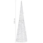 vidaXL Piramidă decorativă con de lumini cu LED alb rece 120 cm acril vidaXL Piramidă decorativă con de lumini cu LED alb rece 120 cm acril