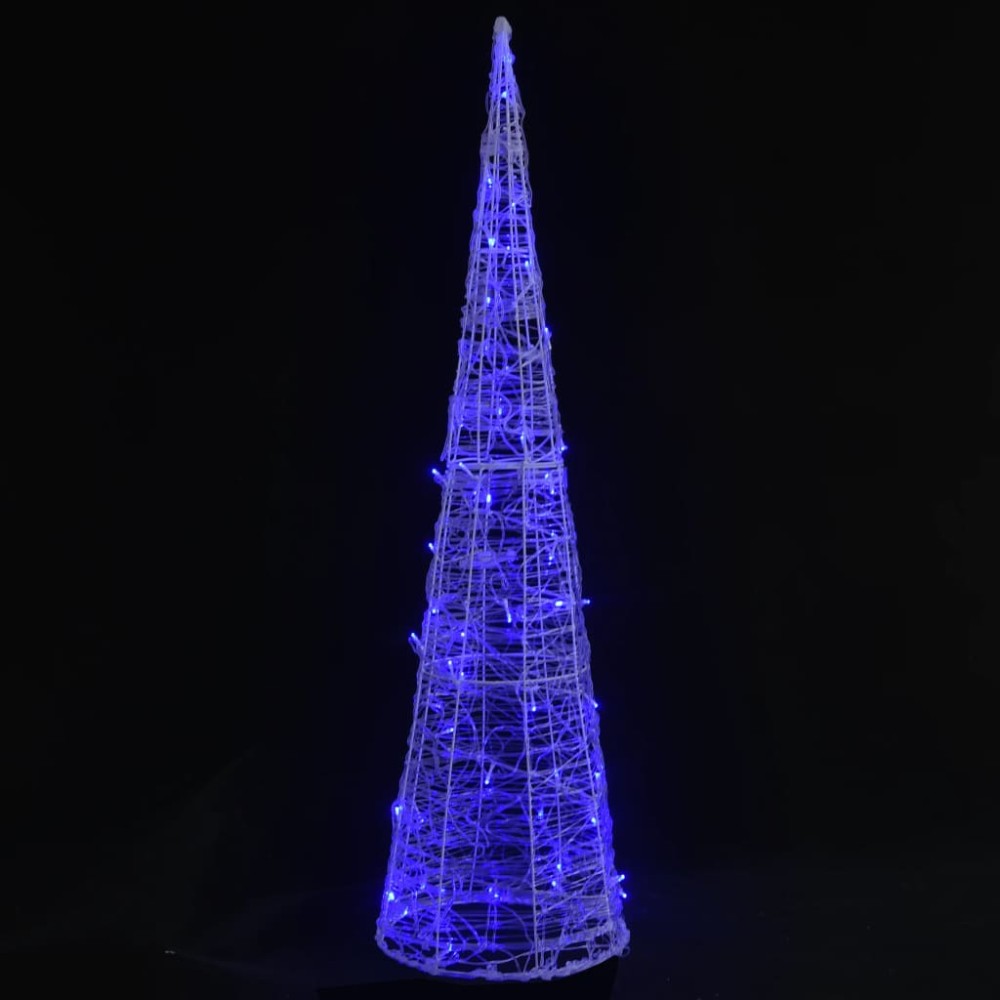 vidaXL Piramidă decorativă con de lumini cu LED albastru 120 cm acril