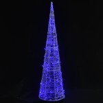 vidaXL Piramidă decorativă con de lumini cu LED albastru 120 cm acril vidaXL Piramidă decorativă con de lumini cu LED albastru 120 cm acril