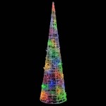 vidaXL Piramidă decorativă con de lumini cu LED colorat 120 cm acril
