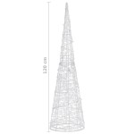 vidaXL Piramidă decorativă con de lumini cu LED colorat 120 cm acril