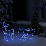 vidaXL Decorațiune de Crăciun cu ren și sanie, 252 leduri, exterior vidaXL Decorațiune de Crăciun cu ren și sanie, 252 leduri, exterior
