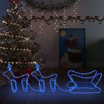 vidaXL Decorațiune de Crăciun de exterior, cu reni & sanie, 576 leduri vidaXL Decorațiune de Crăciun de exterior, cu reni & sanie, 576 leduri