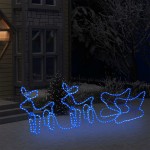 vidaXL Decorațiune de Crăciun de exterior, cu reni & sanie, 576 leduri vidaXL Decorațiune de Crăciun de exterior, cu reni & sanie, 576 leduri