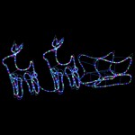 vidaXL Decorațiune de Crăciun cu reni și sanie, 576 LED-uri, exterior