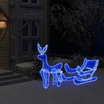 vidaXL Instalație lumini Crăciun, ren și sanie cu plasă, 432 LED-uri vidaXL Instalație lumini Crăciun, ren și sanie cu plasă, 432 LED-uri