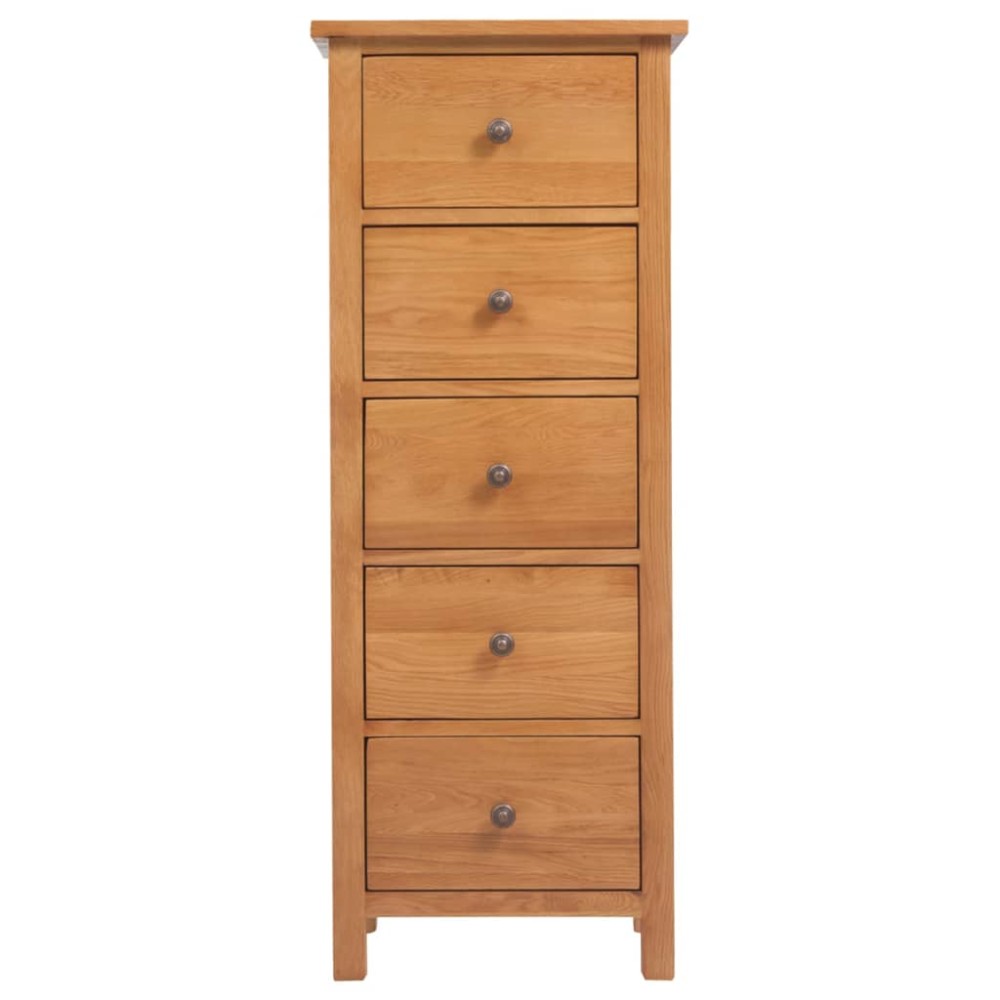 vidaXL Comodă înaltă cu sertare, 45x32x110 cm, lemn masiv stejar