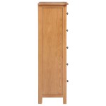 vidaXL Comodă înaltă cu sertare, 45x32x110 cm, lemn masiv stejar vidaXL Comodă înaltă cu sertare, 45x32x110 cm, lemn masiv stejar