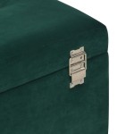 vidaXL Bancă cu un compartiment de depozitare, verde, 80 cm, catifea