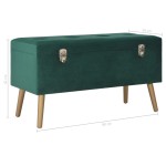 vidaXL Bancă cu un compartiment de depozitare, verde, 80 cm, catifea