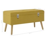 vidaXL Bancă cu un compartiment depozitare galben muștar 80 cm catifea