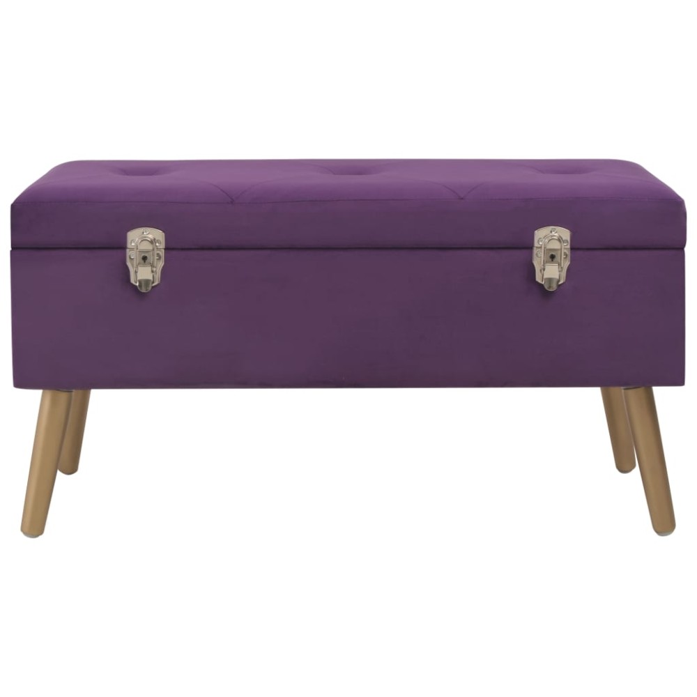 vidaXL Bancă cu un compartiment de depozitare, violet, 80 cm, catifea