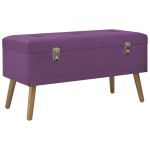 vidaXL Bancă cu un compartiment de depozitare, violet, 80 cm, catifea vidaXL Bancă cu un compartiment de depozitare, violet, 80 cm, catifea