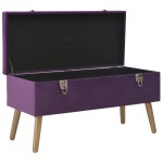 vidaXL Bancă cu un compartiment de depozitare, violet, 80 cm, catifea vidaXL Bancă cu un compartiment de depozitare, violet, 80 cm, catifea
