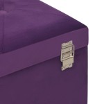 vidaXL Bancă cu un compartiment de depozitare, violet, 80 cm, catifea vidaXL Bancă cu un compartiment de depozitare, violet, 80 cm, catifea