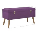 vidaXL Bancă cu un compartiment de depozitare, violet, 80 cm, catifea vidaXL Bancă cu un compartiment de depozitare, violet, 80 cm, catifea