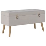 vidaXL Bancă cu un compartiment de depozitare, gri, 80 cm, catifea vidaXL Bancă cu un compartiment de depozitare, gri, 80 cm, catifea