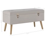 vidaXL Bancă cu un compartiment de depozitare, gri, 80 cm, catifea vidaXL Bancă cu un compartiment de depozitare, gri, 80 cm, catifea