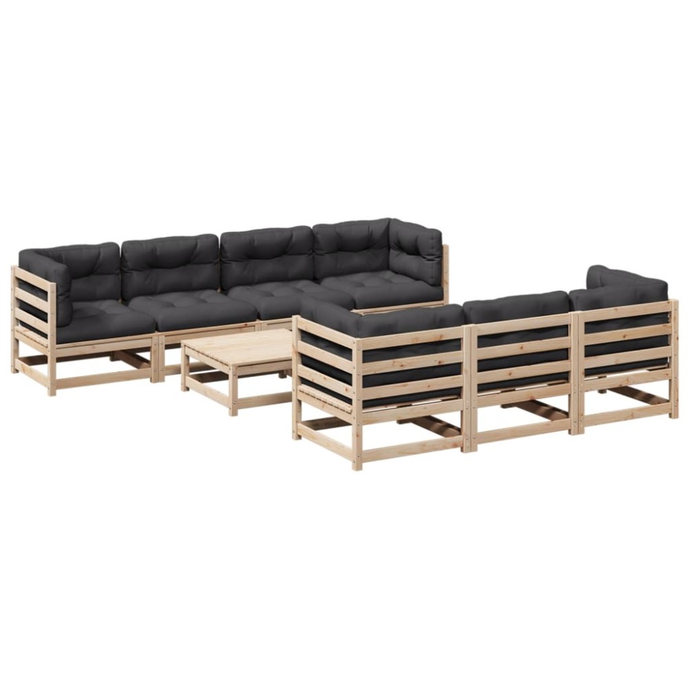 vidaXL Set canapea de grădină cu perne, 8 piese, lemn masiv de pin
