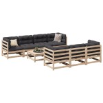 vidaXL Set canapea de grădină cu perne, 8 piese, lemn masiv de pin vidaXL Set canapea de grădină cu perne, 8 piese, lemn masiv de pin