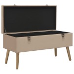 vidaXL Bancă cu un compartiment de depozitare, bej, 80 cm, catifea vidaXL Bancă cu un compartiment de depozitare, bej, 80 cm, catifea