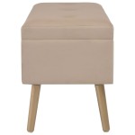 vidaXL Bancă cu un compartiment de depozitare, bej, 80 cm, catifea vidaXL Bancă cu un compartiment de depozitare, bej, 80 cm, catifea