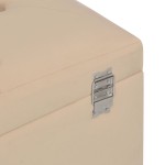 vidaXL Bancă cu un compartiment de depozitare, bej, 80 cm, catifea vidaXL Bancă cu un compartiment de depozitare, bej, 80 cm, catifea