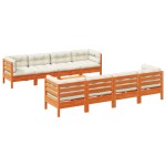 vidaXL Set mobilier de grădină cu perne, 9 piese, lemn masiv de pin
