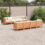 vidaXL Set mobilier de grădină cu perne, 9 piese, lemn masiv de pin