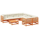 vidaXL Set mobilier de grădină cu perne, 9 piese, lemn masiv de pin vidaXL Set mobilier de grădină cu perne, 9 piese, lemn masiv de pin